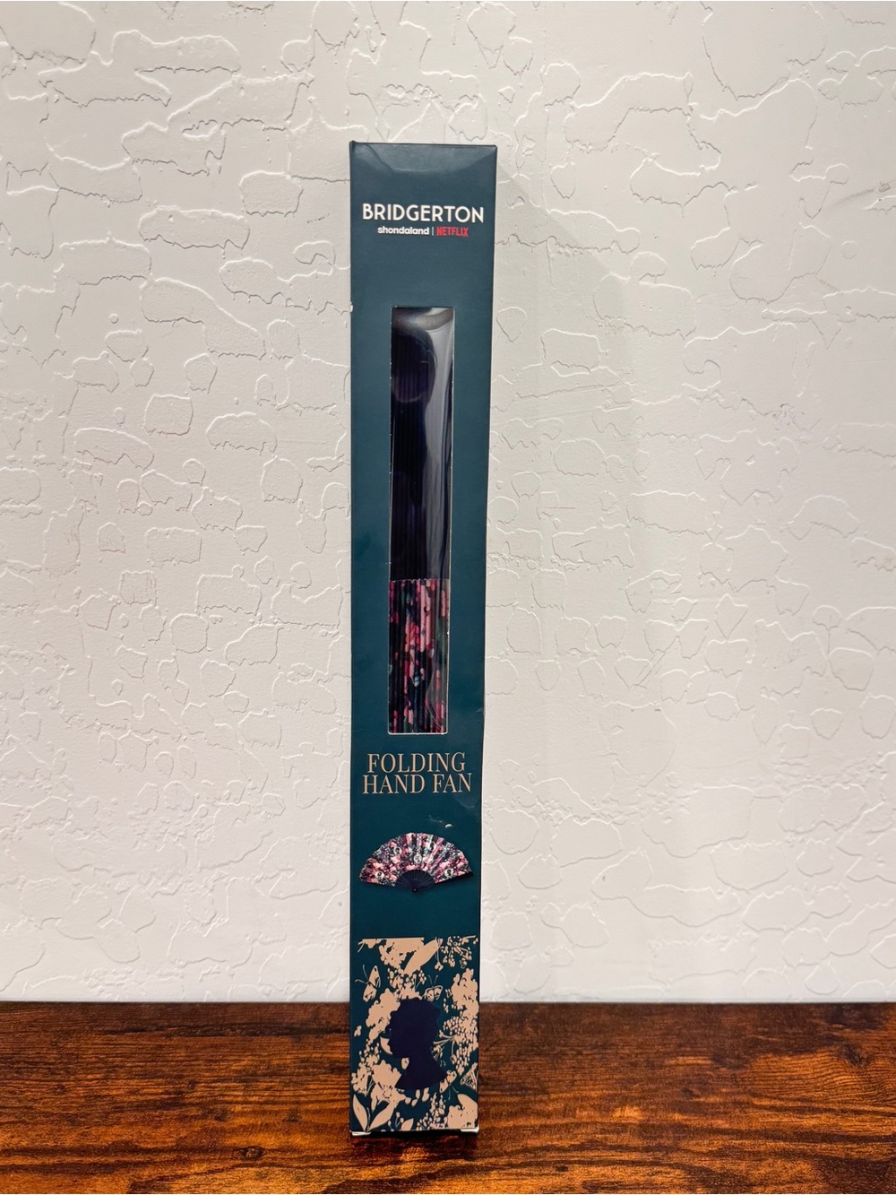 Bridgetown Shondaland Netflix Folding Hand Fan Navy Blue Floral Print New Boxed